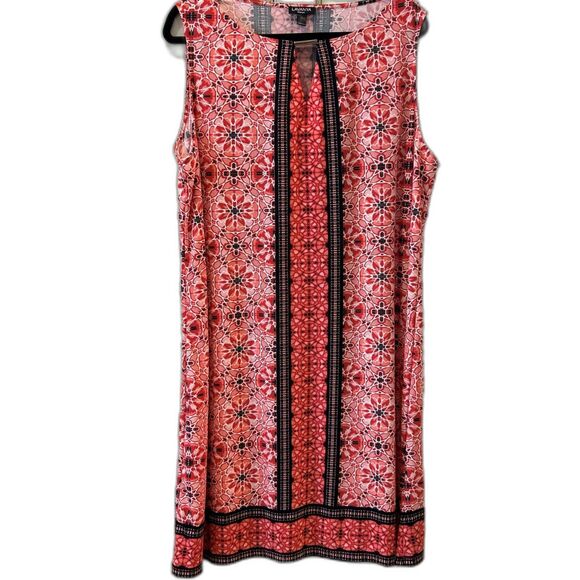Lavanya Red Patterned Sleeveless Dress - Size 2X - Picture 1 of 3